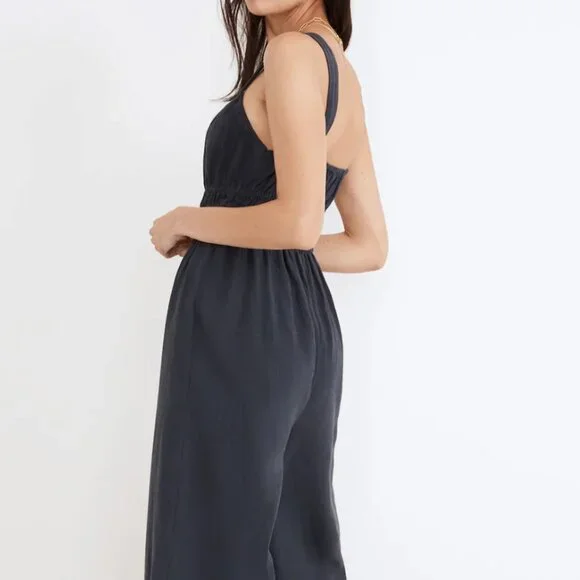 Madewell Petite Linen-Blend Sophie Tank Wide-Leg Jumpsuit - Picture 3 of 7
